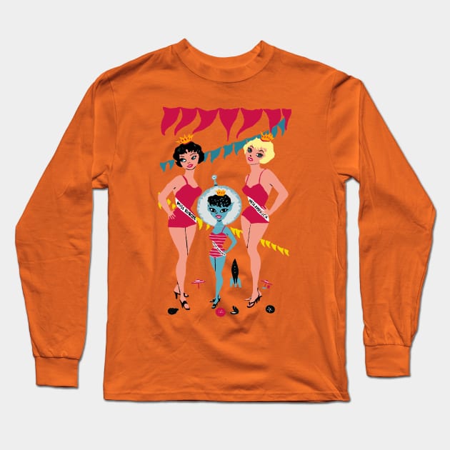 Miss Universe Alien Babe Long Sleeve T-Shirt by worksoflove